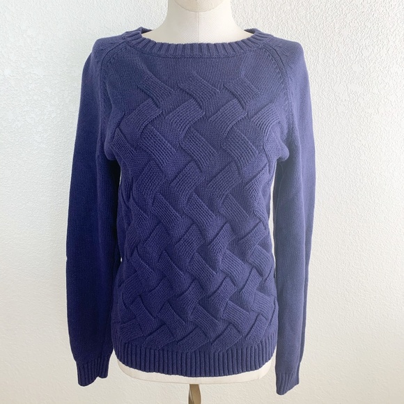 Lands' End Sweaters - Lands End Drifter Basket Weave Sweater M